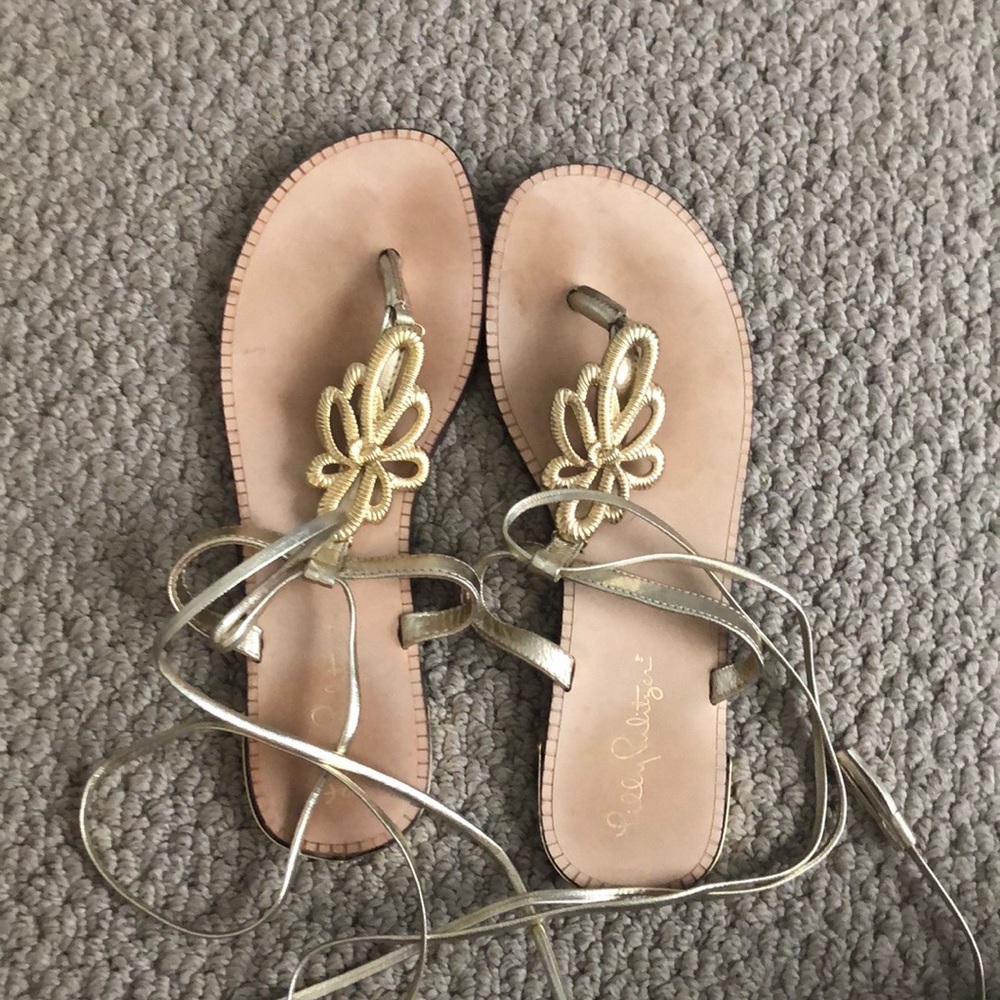 Lilly Pulitzer lace up sandals